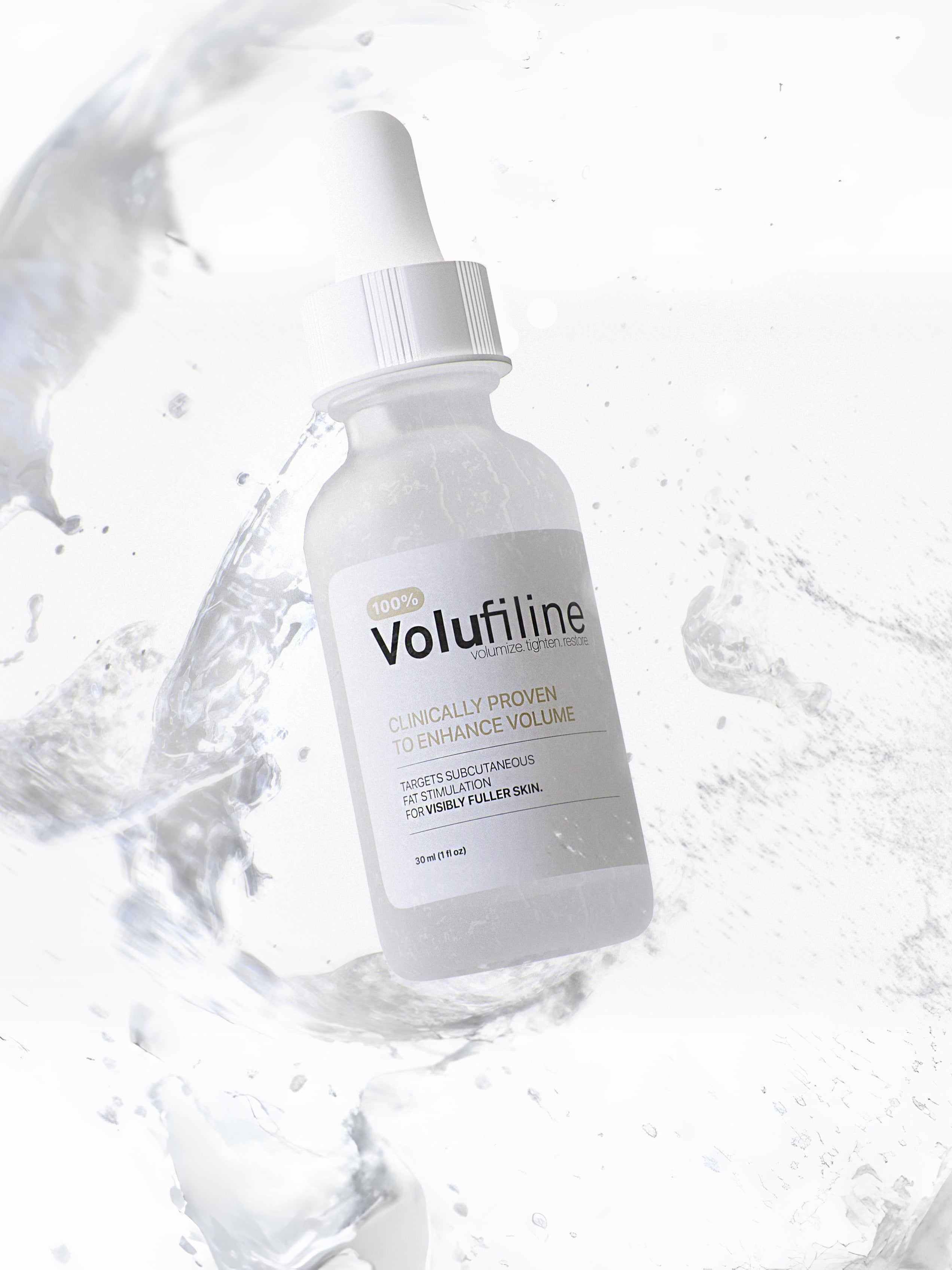 Mobile version: Volufiline bottle highlighting facial plumping effects